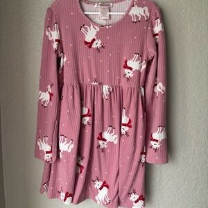 Emma & Elsa Pink Winter Unicorn Dress-Size 6X